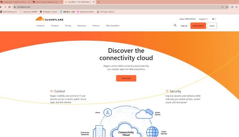 Cloudflare homepage illustrating comprehensive tools to optimize and boost website speed.