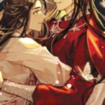 Cover of 'Heaven Official's Blessing Volume 8' featuring Xie Lian, the god, and Hua Cheng, the ghost king, in an embrace.