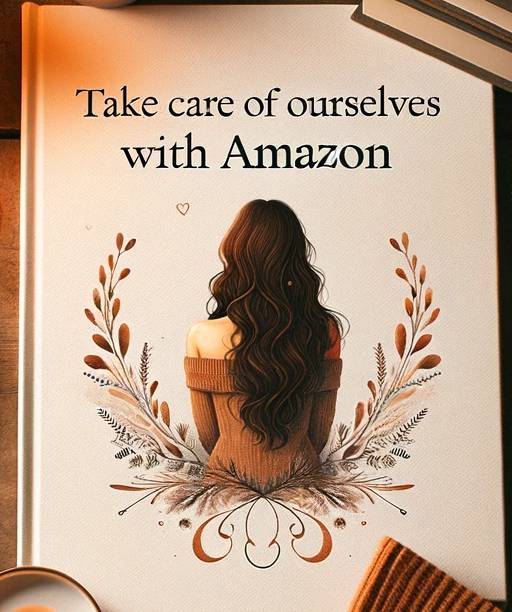 A cozy reading scene with "Take care of ourselves with Amazon" inscription.